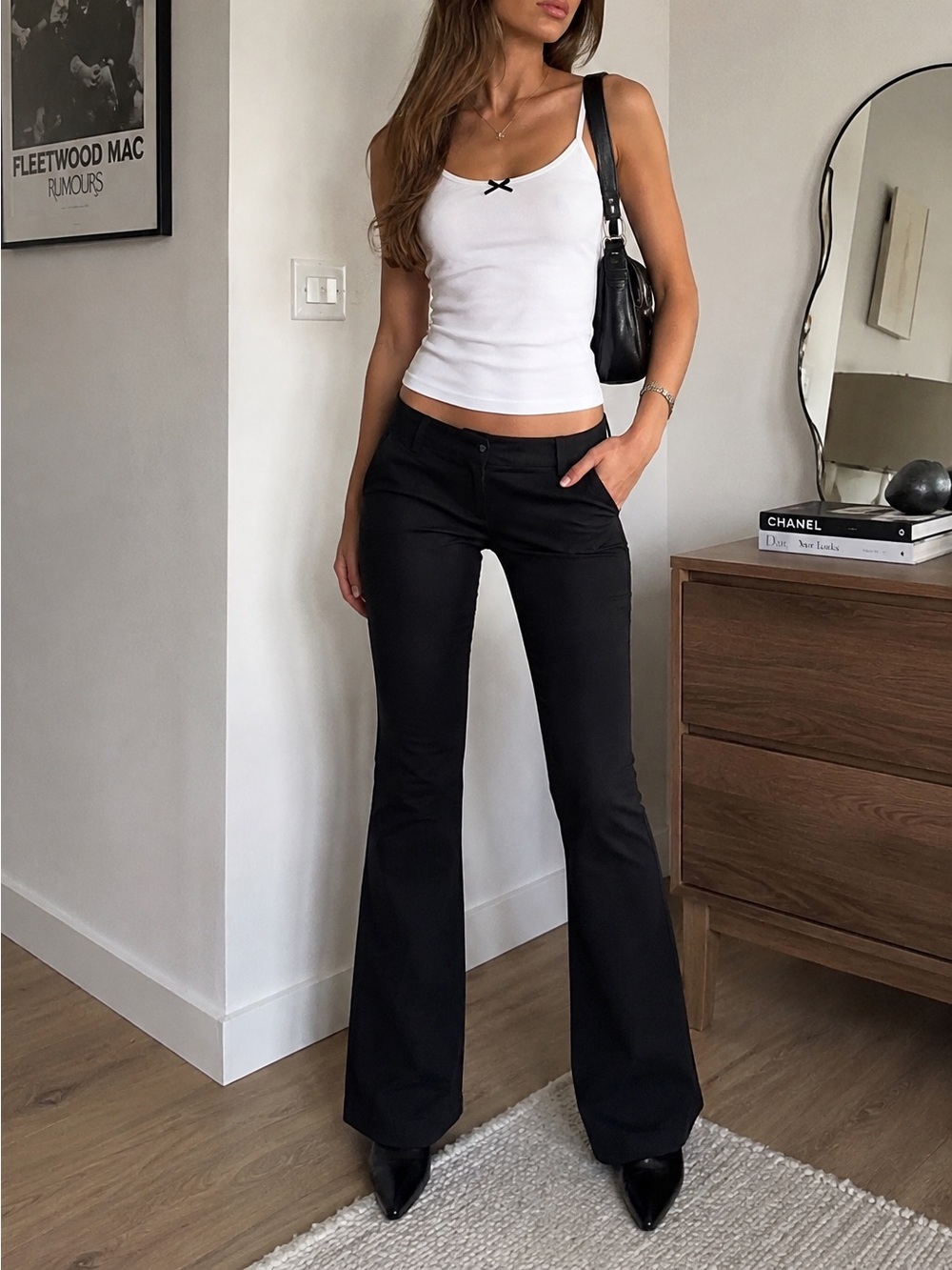 Gap Modern Boot Black Low Rise Bootcut Dress Pants Size 6 Stretch Y2K 2010